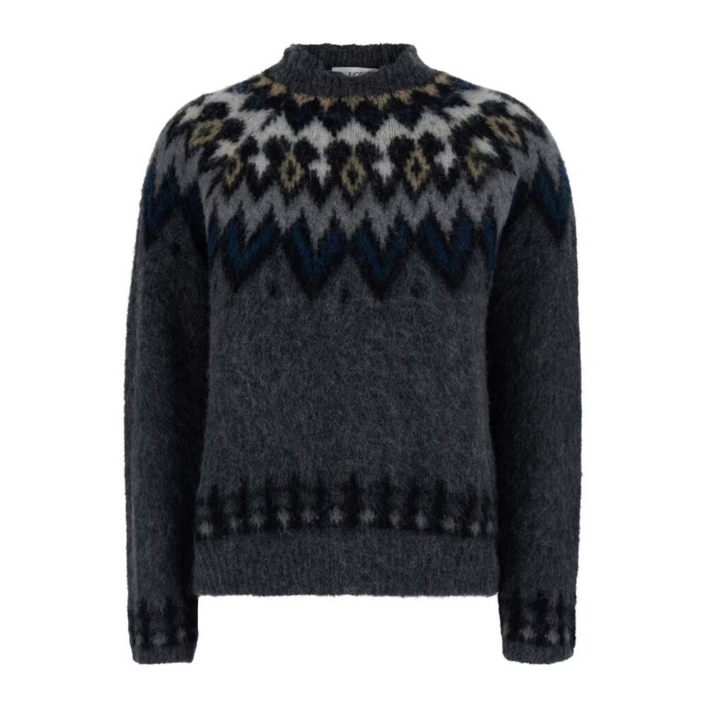 Jucca Women Gray Sweater With Norwegian Motif In Wool For Women